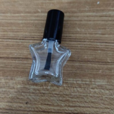 5ml star shape clear glass nail polish bottles with screw nail polish brush caps