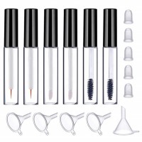 Free shipping 100pcs 10ml Empty Mascara Tube Eyeliner Bottle Lip Gloss Tubes Vials Containers with Wands Brushes funnel piettes